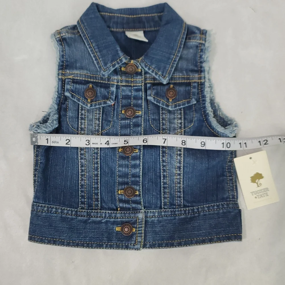 NWT Tucker and Tate girls Sz 2T denim vest jacket spring extra layer versatile - Picture 4 of 8